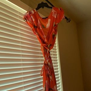 Orange wrap dress